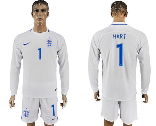 England #1 Hart Home Long Sleeves Soccer Country Jersey